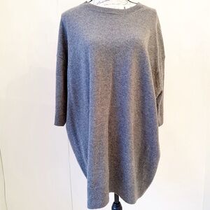 Vince Charcoal Cashmere cropped shoulder short sleeve Sweater L